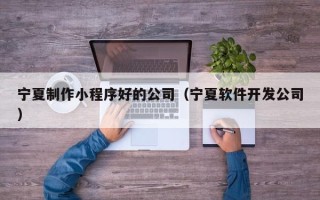 定安宁夏制作小程序好的公司（宁夏软件开发公司）